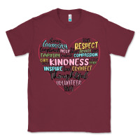 Burgundy kindness heart Classic Tee - MaliasSmallBusiness