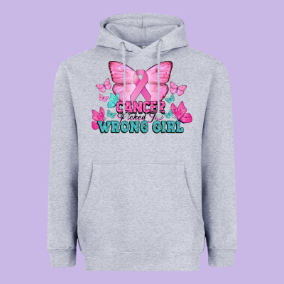 Cancer Picked The Wrong Girl Cancer Awareness Heavyweight Hoodie Designed By Howdyjamesfarm