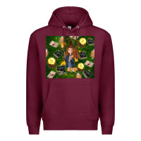 Burgundy wizard girl with magic Premium Hoodie - TumblerDesignByShophia