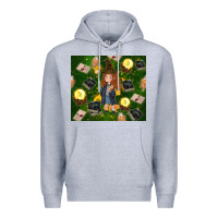Heather Grey wizard girl with magic Premium Hoodie - TumblerDesignByShophia