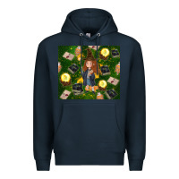 Navy wizard girl with magic Premium Hoodie - TumblerDesignByShophia