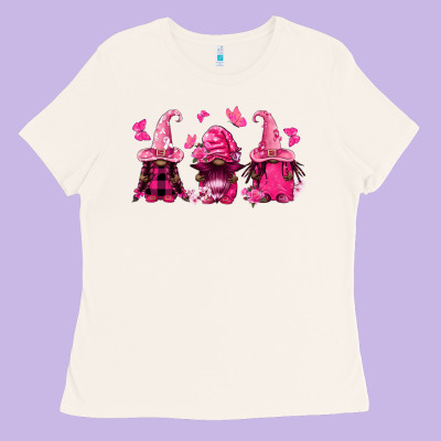 Breast Cancer Afro Gnomies Ladies Tee Designed By Fadigitalartstudio