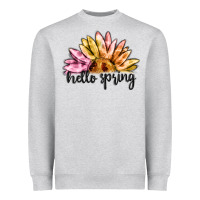Heather Grey hello spring Heavyweight Sweatshirt - MaliasSmallBusiness
