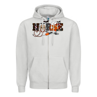 Dove Grey Halloween Nurse Zipper Hoodie - RanaPortraitStore