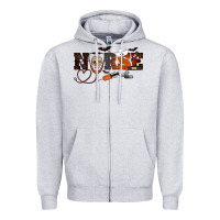 Heather Grey Halloween Nurse Zipper Hoodie - RanaPortraitStore