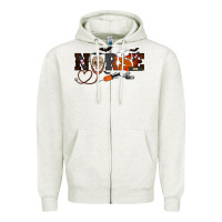 Oatmeal Heather Halloween Nurse Zipper Hoodie - RanaPortraitStore