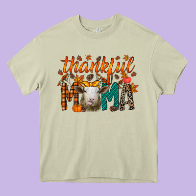 Thankful Mama Sheep Heavy Core Tee Designed By Racoondesign