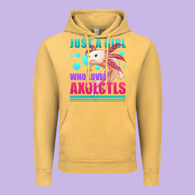 Just A Girl Who Loves Axolotls Vintage Hoodie Designed By Jasminsmagicworld