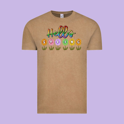 Hello Spring Vintage Tee Designed By Maliassmallbusiness