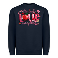 Navy teach love inspire valentines day Heavyweight Sweatshirt - MaliasSmallBusiness