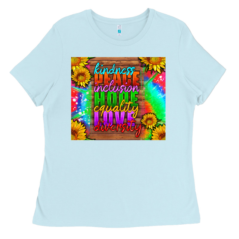 Kindness Peace Inclusion Hope Equality Love Diversity Ladies Tee by HRA Design Shop | Teevron