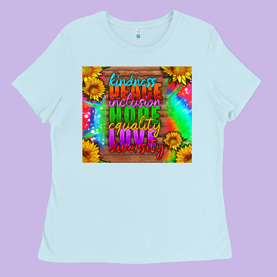Kindness Peace Inclusion Hope Equality Love Diversity Ladies Tee Designed By Hra Design Shop