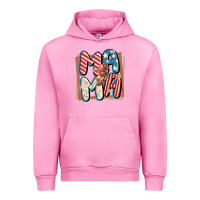 Fuchsia Pink 4th of July mama with lightning bolt Urban Hoodie - FaDigitalArtStudio