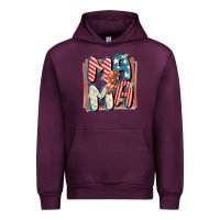 Mauve Wine 4th of July mama with lightning bolt Urban Hoodie - FaDigitalArtStudio