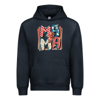 Navy 4th of July mama with lightning bolt Urban Hoodie - FaDigitalArtStudio