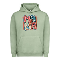 Pigment Oil Green 4th of July mama with lightning bolt Urban Hoodie - FaDigitalArtStudio