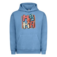 Pigment Pebble Blue 4th of July mama with lightning bolt Urban Hoodie - FaDigitalArtStudio