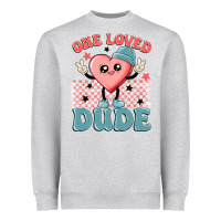 Heather Grey one loved dude Heavyweight Sweatshirt - MaliasSmallBusiness