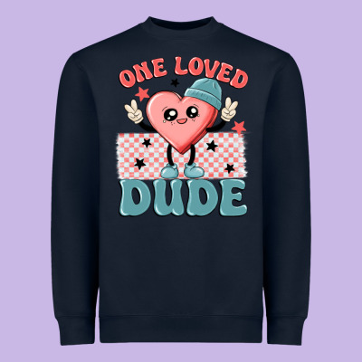 One Loved Dude Heavyweight Sweatshirt Designed By Maliassmallbusiness