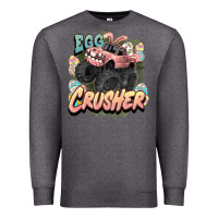 Charcoal Heather Egg crusher Easter truck Easter Day Premium Sweatshirt - HowdyJamesFarm