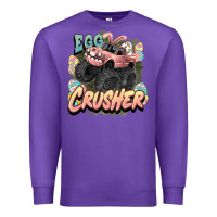 Purple Egg crusher Easter truck Easter Day Premium Sweatshirt - HowdyJamesFarm