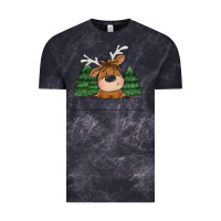 Cloud Black Personalized Christmas deer Vintage Tee - MaliasSmallBusiness