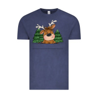 Personalized Christmas Deer Vintage Tee | Teevron