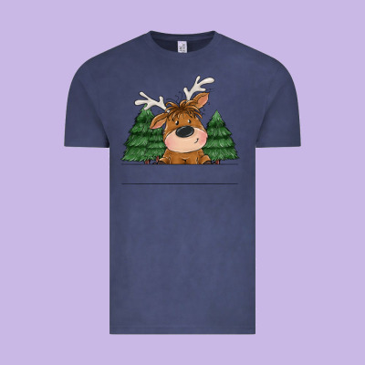 Personalized Christmas Deer Vintage Tee Designed By Maliassmallbusiness