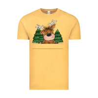 Vintage Mustard Personalized Christmas deer Vintage Tee - MaliasSmallBusiness