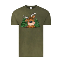 Vintage Olive Personalized Christmas deer Vintage Tee - MaliasSmallBusiness