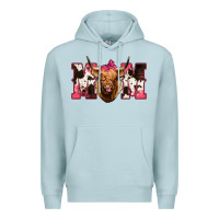 Blue Mist Western Highland Cow mom Premium Hoodie - HowdyJamesFarm