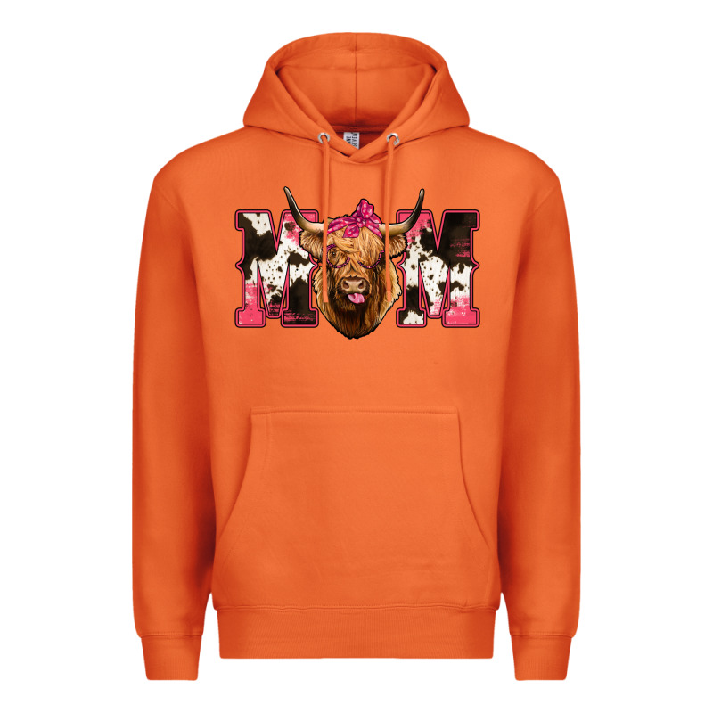 Western Highland Cow Mom Premium Hoodie by HowdyJamesFarm | Teevron