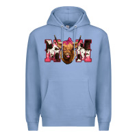 Colony Blue Western Highland Cow mom Premium Hoodie - HowdyJamesFarm