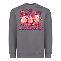 Storm Happy Hallothanksmas Pigs pink Heavyweight Sweatshirt - NancyCooperArtShop