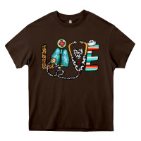 Chocolate Brown love nurse Heavy Core Tee - CowhideDigitalArt