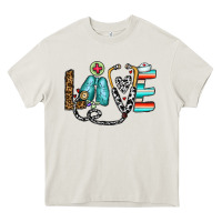 Cream love nurse Heavy Core Tee - CowhideDigitalArt