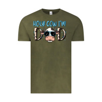 Vintage Olive holy cow i'm dad Vintage Tee - MaliasSmallBusiness