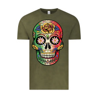 Vintage Olive mexican skull Vintage Tee - JahusDesignShop