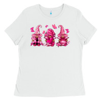 White breast cancer gnomies Ladies Tee - FaDigitalArtStudio