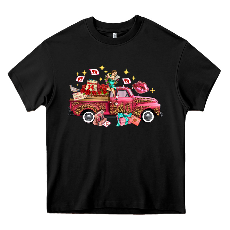 Valentine's Day Truck Photography Love Side View Heavy Core Tee by FaDigitalArtStudio | Teevron