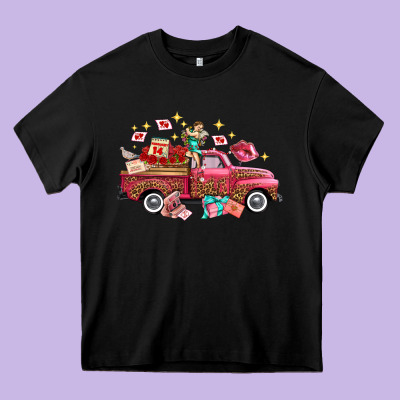 Valentine's Day Truck Photography Love Side View Heavy Core Tee Designed By Fadigitalartstudio