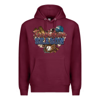Burgundy Touchdown season Baseball Premium Hoodie - HowdyJamesFarm