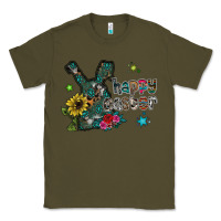 Army Green Happy Easter Classic Tee - CowhideDigitalArt