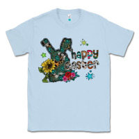 Dusty Blue Happy Easter Classic Tee - CowhideDigitalArt