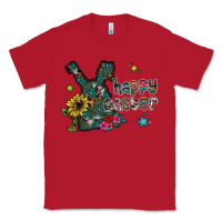 Red Happy Easter Classic Tee - CowhideDigitalArt