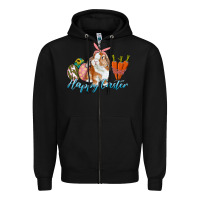 Black happy easter bunny carrots and eggs Zipper Hoodie - RanaPortraitStore