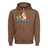 Chestnut happy easter bunny carrots and eggs Zipper Hoodie - RanaPortraitStore