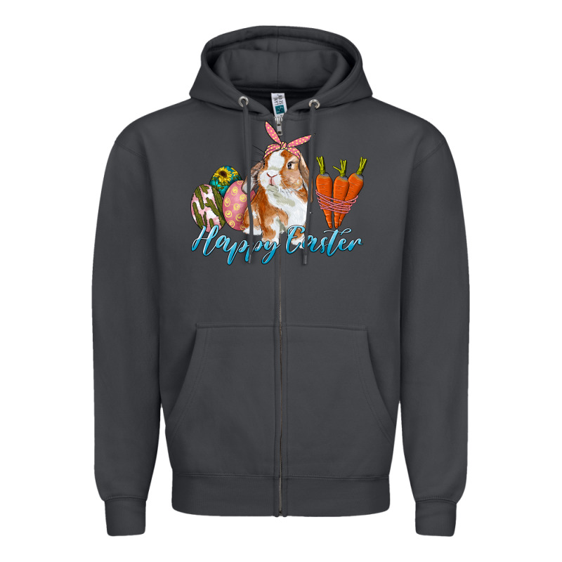 Happy Easter Bunny Carrots And Eggs Zipper Hoodie by RanaPortraitStore | Teevron