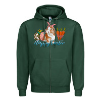 Sports Green happy easter bunny carrots and eggs Zipper Hoodie - RanaPortraitStore
