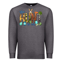 Charcoal Heather The hunt is on with eggs Easter Day Premium Sweatshirt - HowdyJamesFarm